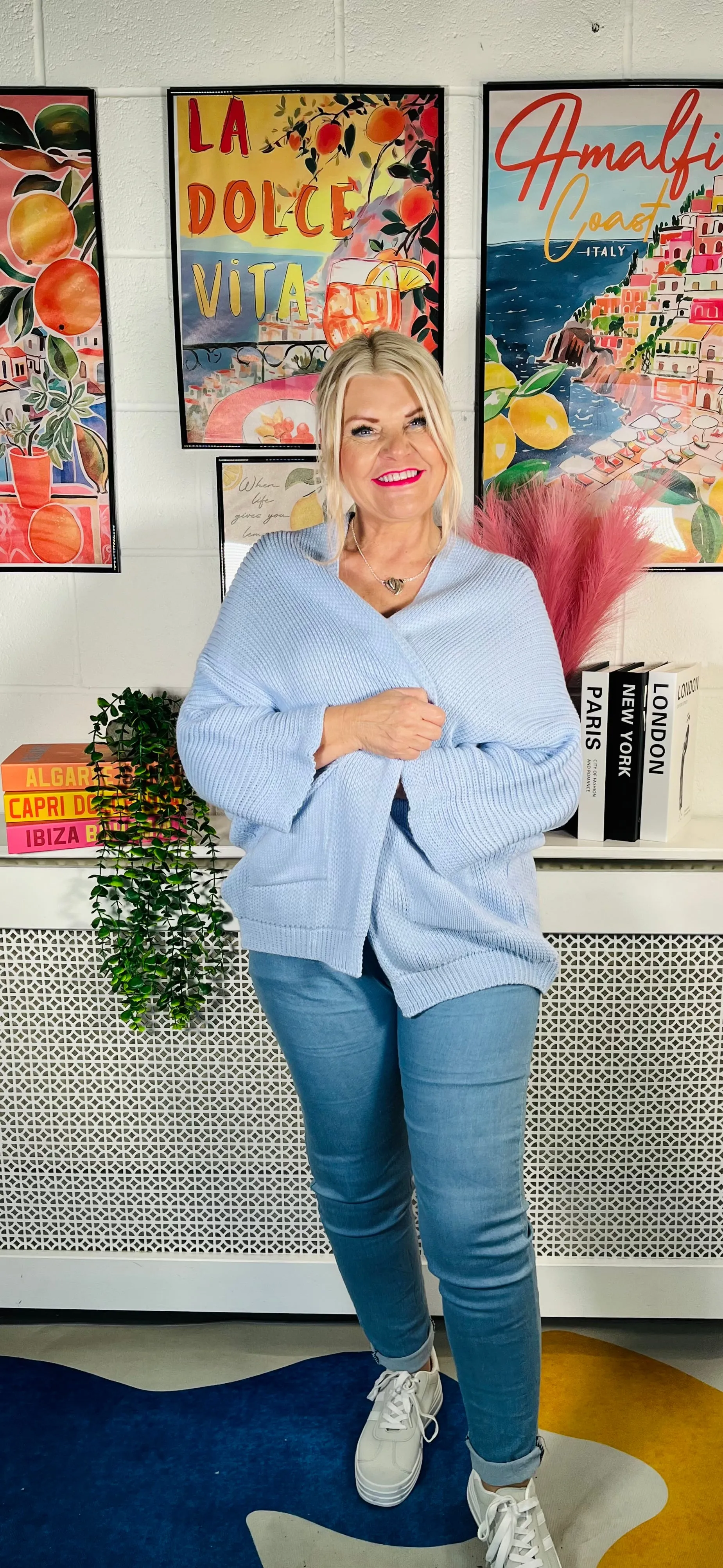 Snuggle Up Knitted Cardigan - Baby Blue